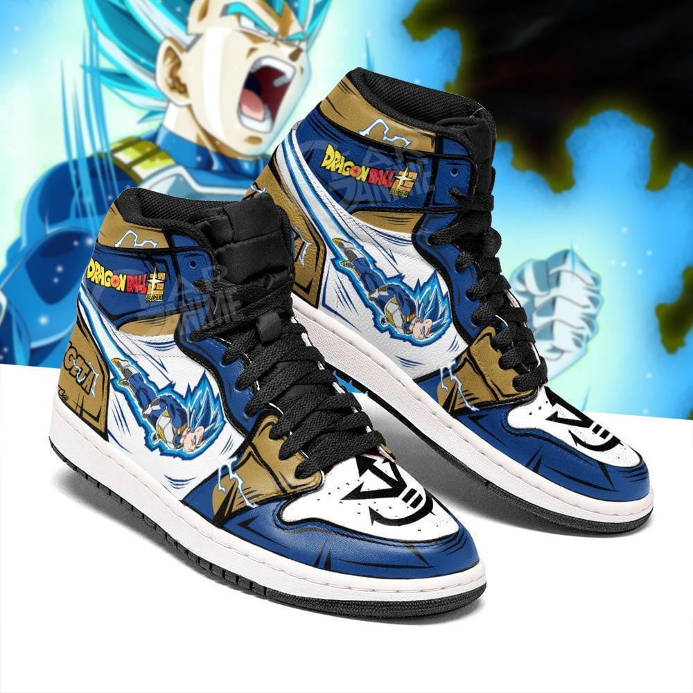 Vegeta Saiyan Blue J1s Sneakers Dragon Ball Super Shoes, Air Jordan Hightop