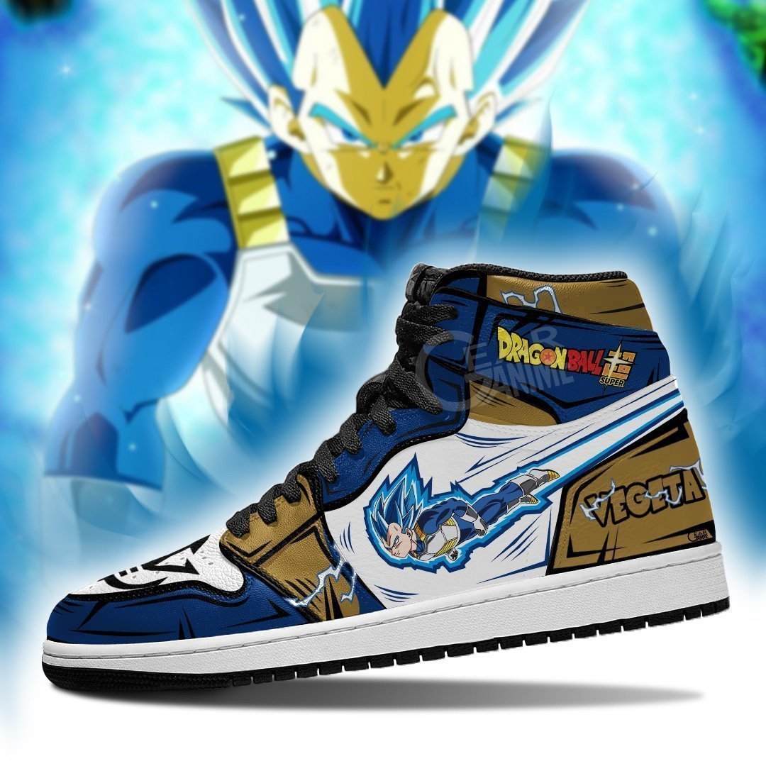 Vegeta Saiyan Blue J1s Sneakers Dragon Ball Super Shoes, Air Jordan Hightop