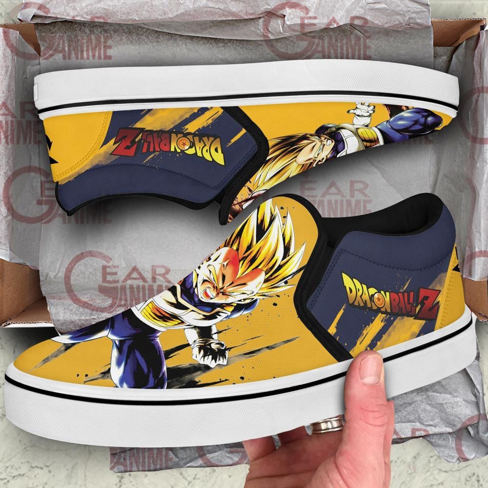 Vegeta Saiyan Slip-On Shoes Canvas Canvas Dragon Ball Custom Anime Shoes