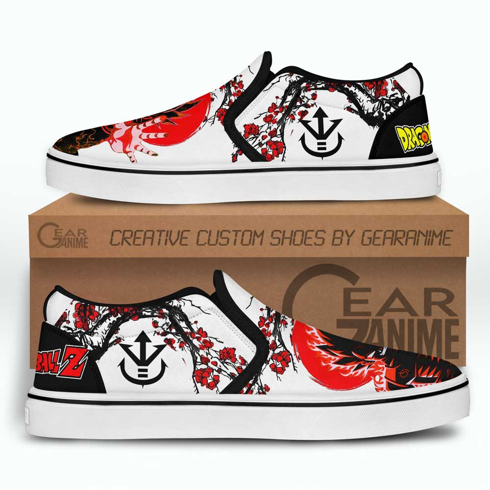 Vegeta Slip-On Shoes Canvas Custom Japan Style Anime Dragon Ball Shoes