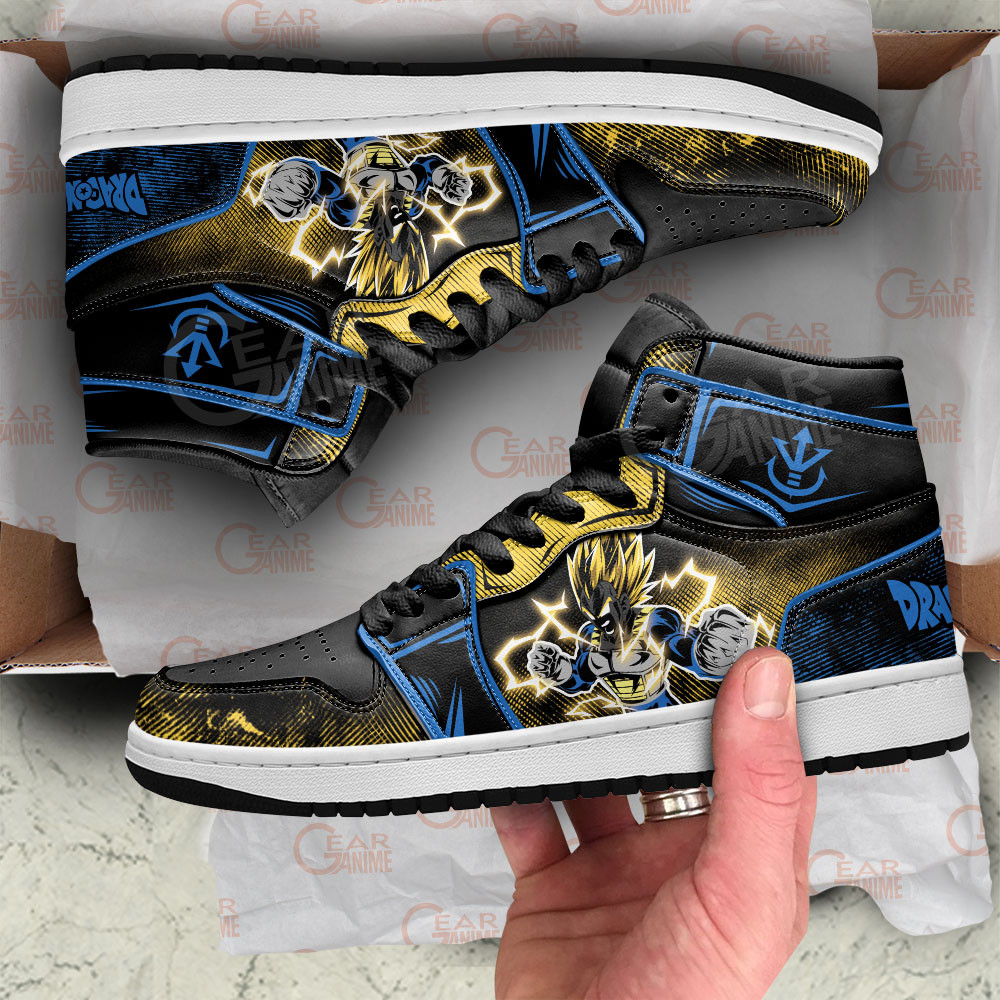 Vegeta Super Saiyan JD1s Sneakers Dragon Ball Anime Shoes, Air Jordan Hightop