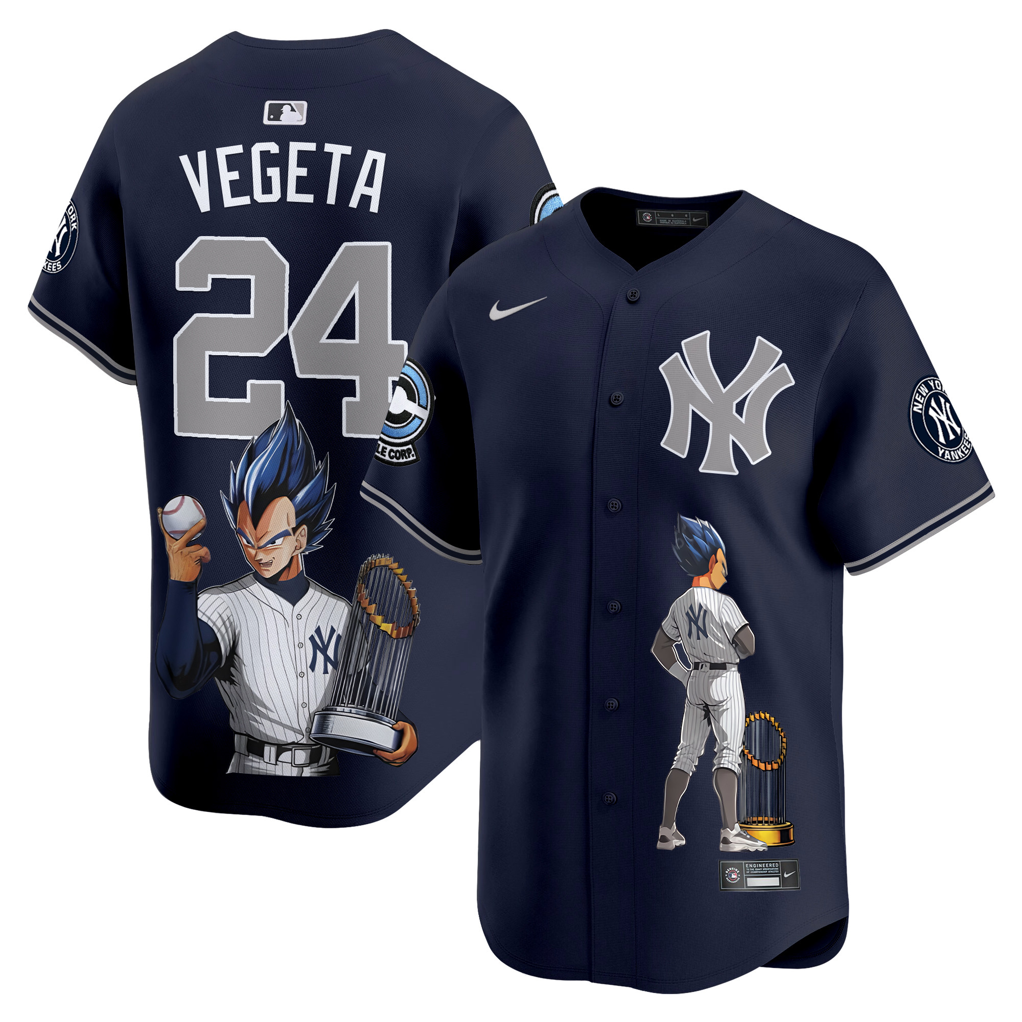 VegetaUnisex New York Yankees Vegeta Dragon Ball Vapor Premier Limited Alternate Jersey - Printed