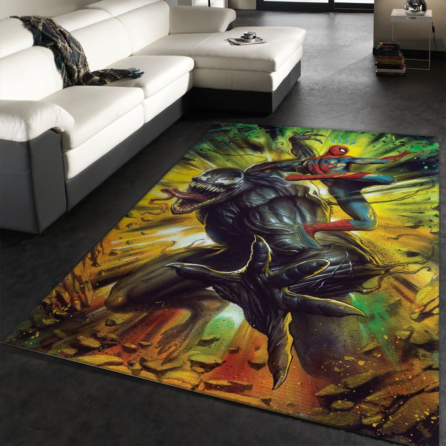 Venom And Spider Man Marvel Rectangle Rug – Custom Size And Printing