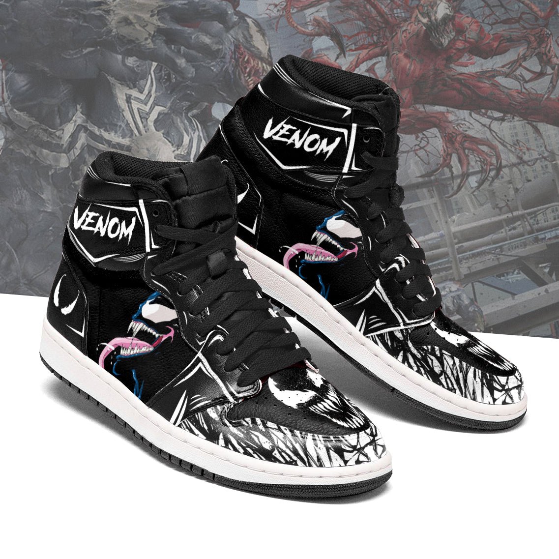 Venom Symbiote JD Sneakers Shoes, Air Jordan Hightop