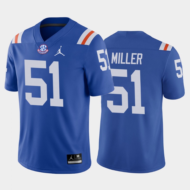 Ventrell Miller #51 Florida Gators Throwback Game Royal Jersey College