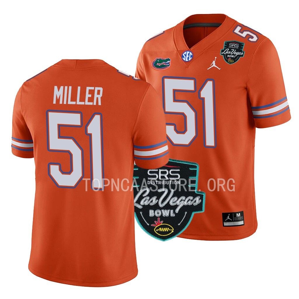 Ventrell Miller Jersey Florida Gators #51 Orange 2022 Las Vegas Bowl Alternate Men's Tee