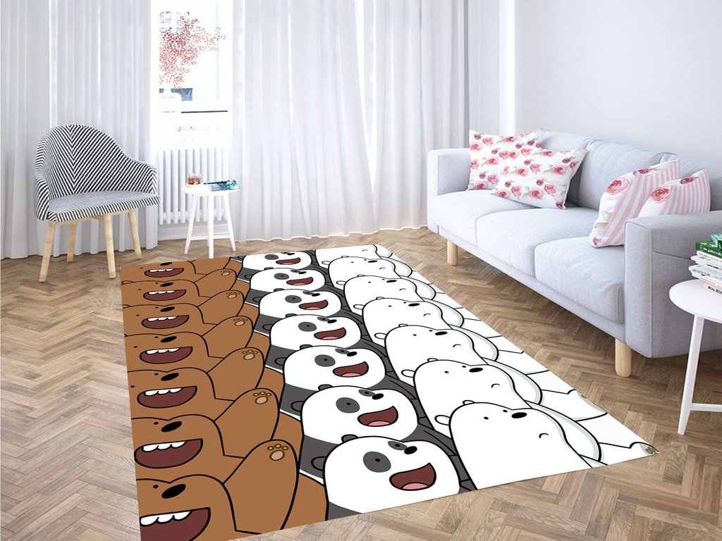 Very Cute We Bare Bears Living Room Modern Carpet Rectangle Rug