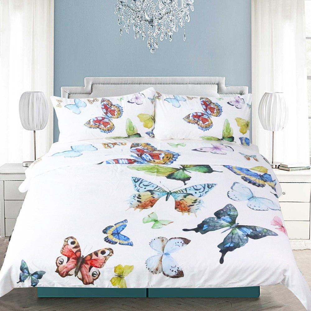 Vibrant Colored Butterflies Art Hop 3D Customized Duvet Cover Bedding Set