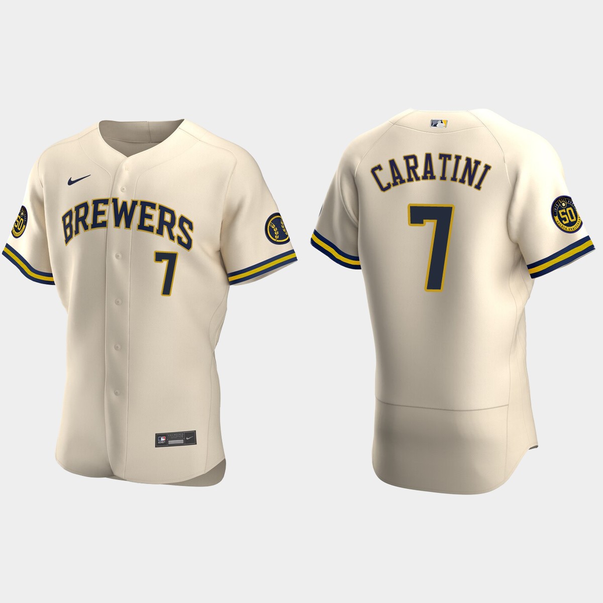 Victor Caratini Milwaukee Brewers Alternate Jersey - Cream