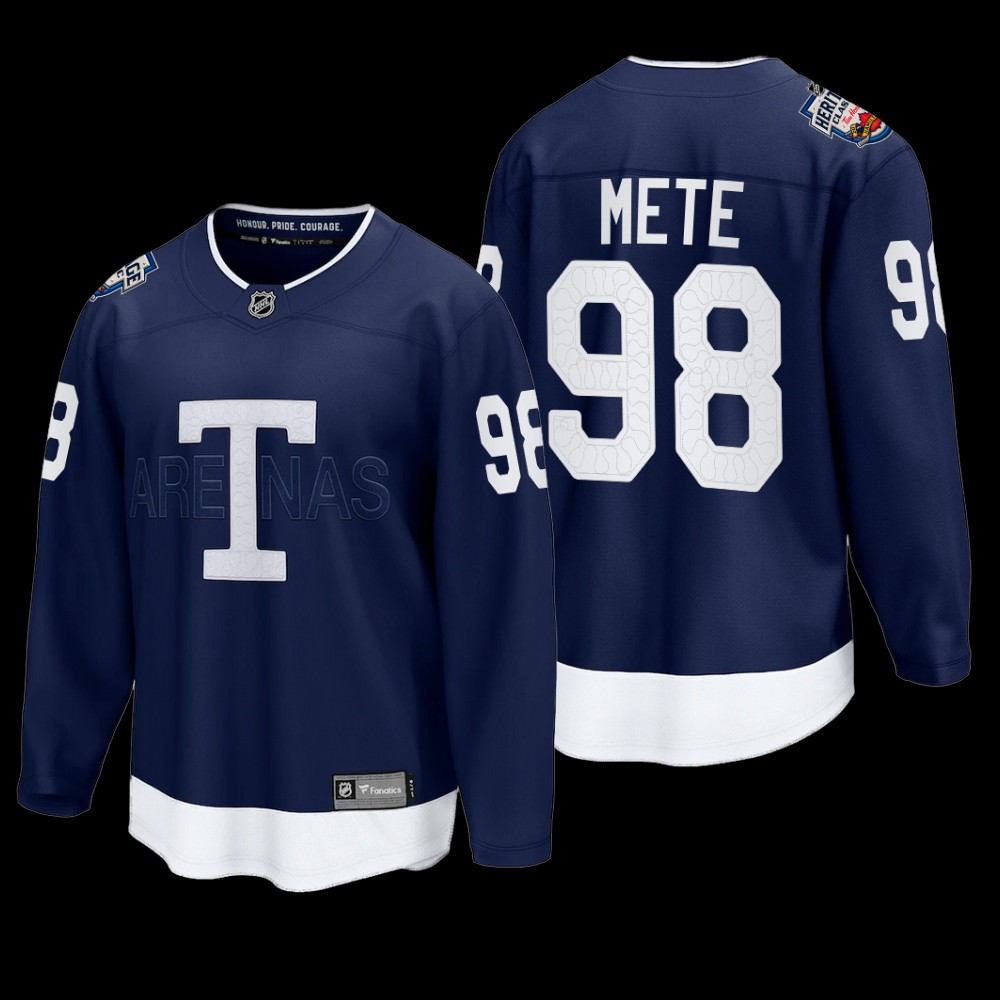 Victor Mete #98 Toronto Maple Leafs Heritage Classic 2022 Navy Breakaway Player Jersey