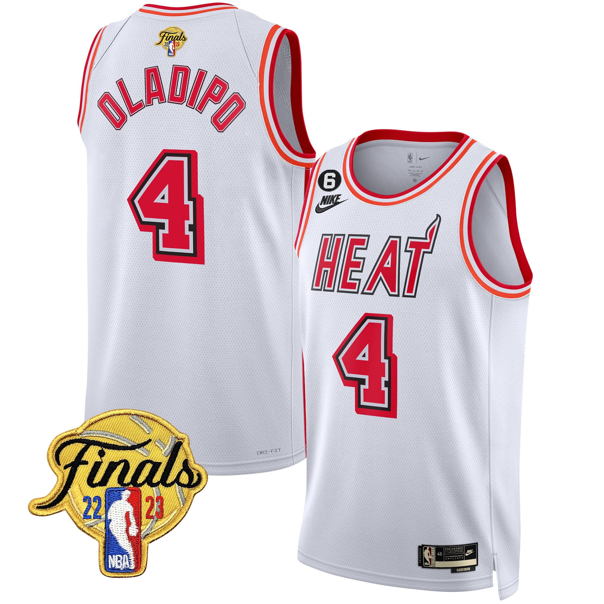 Victor Oladipo Men's Miami Heat 2023 Finals Patch Collection V4 Classic White Jersey - All Stitched