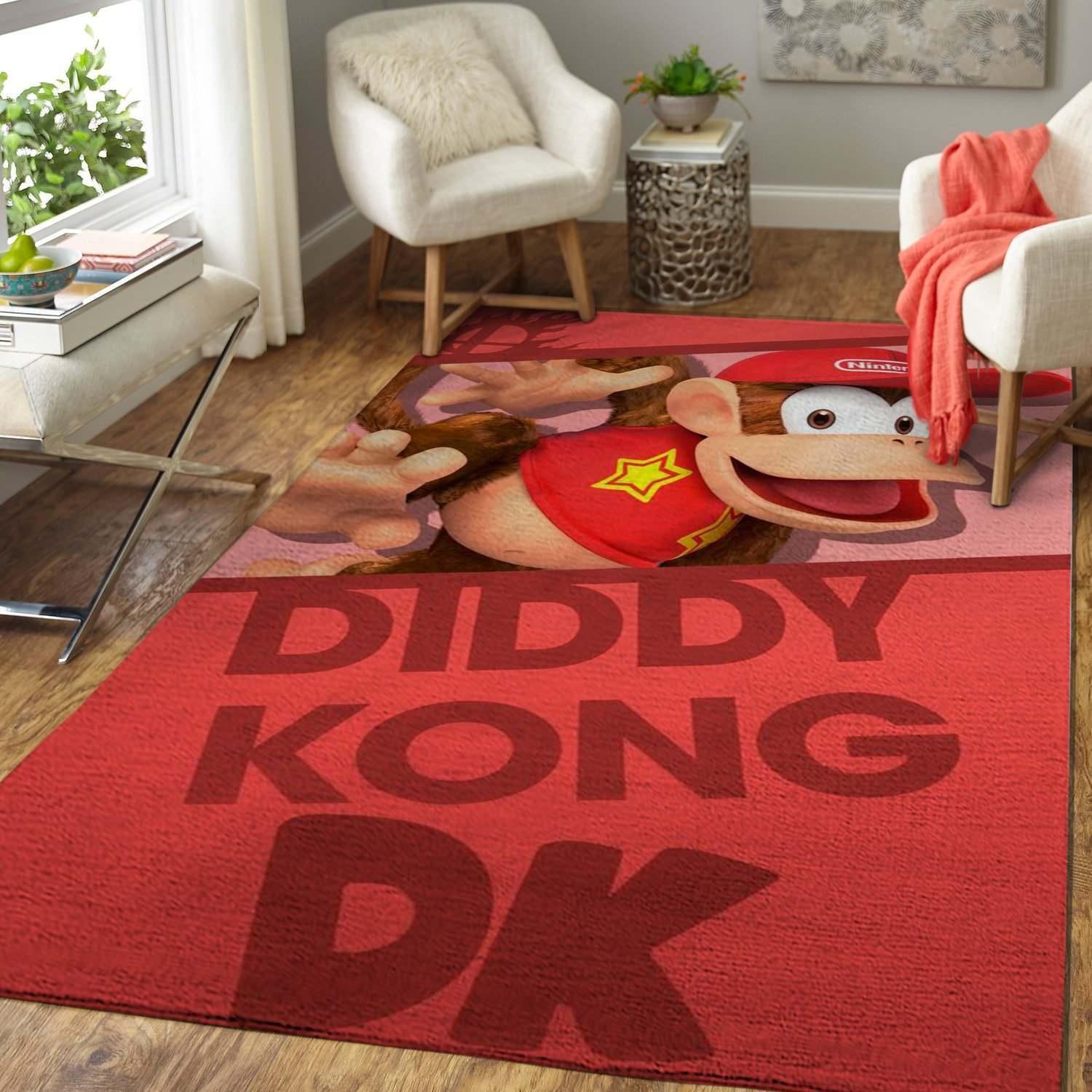 Video Game Fans Diggy Kong Area Rectangle Rug