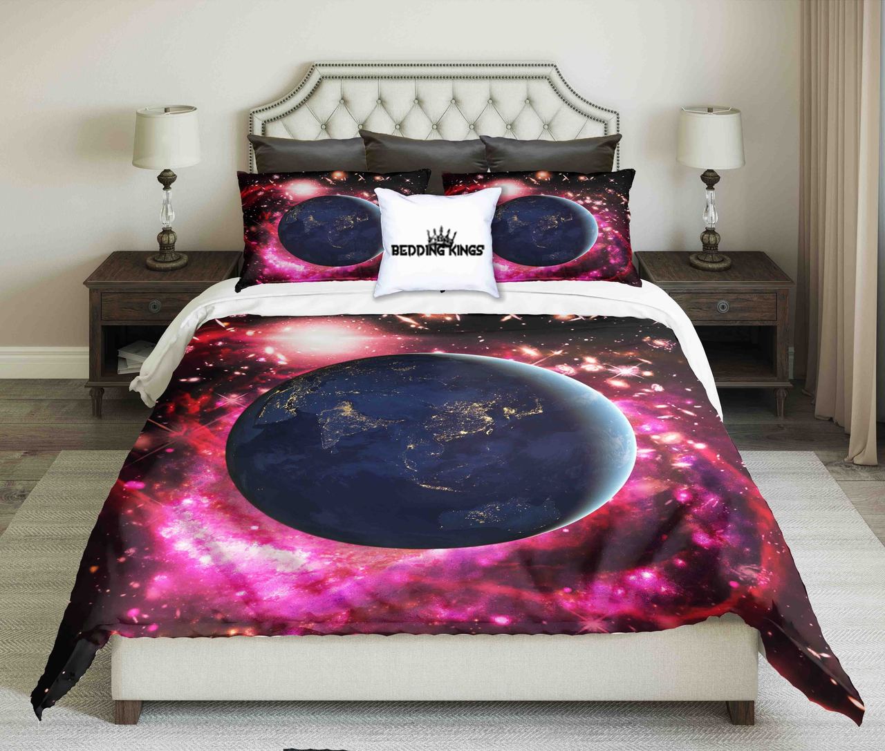 View Of The Planet Earth Frompace Design Kings 3D Customized Duvet Cover Bedding Set
