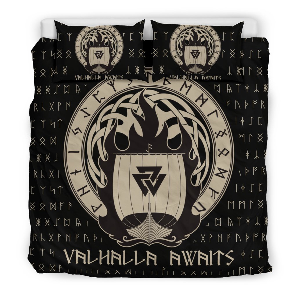 Viking Valhalla Awaits 3D Customized Duvet Cover Bedding Set