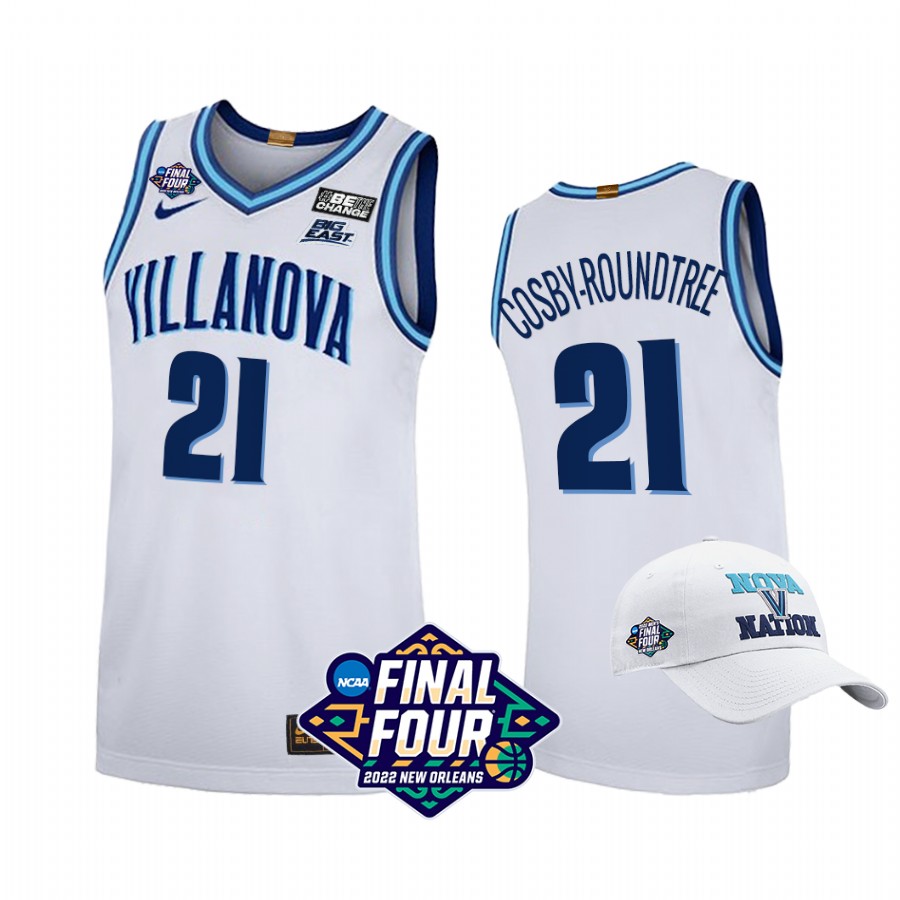 Villanova Wildcats Dhamir Cosby-Roundtree Jersey 2022 March Madness Final Four White Uniform
