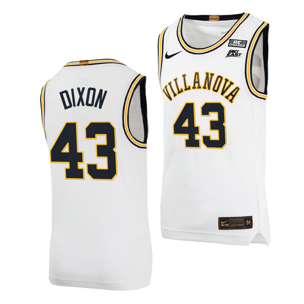 Villanova Wildcats Eric Dixon #43 White Throwback uniform College Jersey
