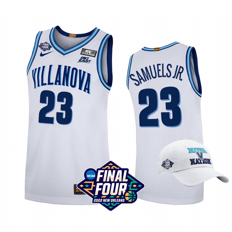 Villanova Wildcats Jermaine Samuels Jersey 2022 March Madness Final Four White Uniform