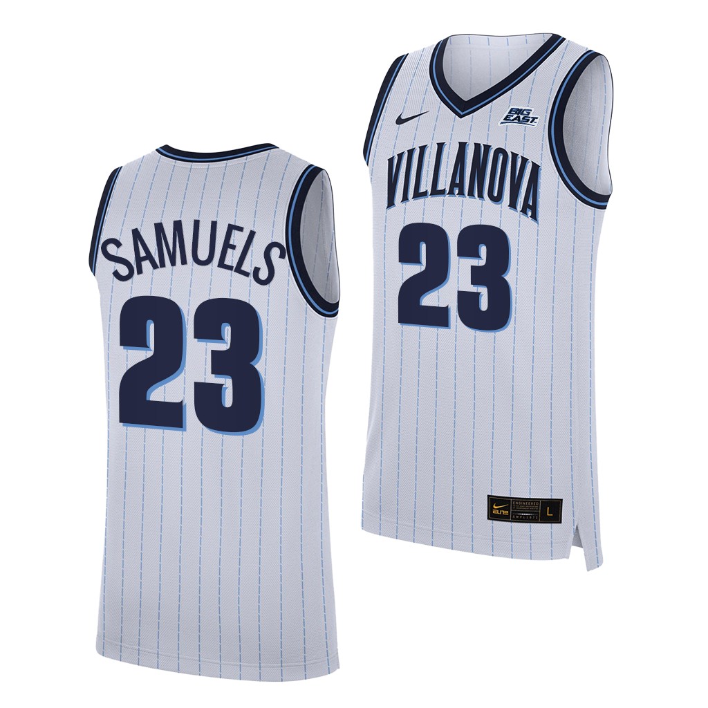 Villanova Wildcats Jermaine Samuels White 2021-22 College Home Jersey
