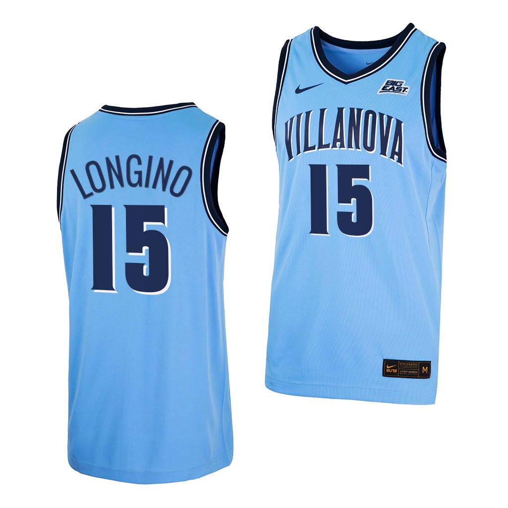 Villanova Wildcats Jordan Longino Blue 2021-22 College Alternate Jersey