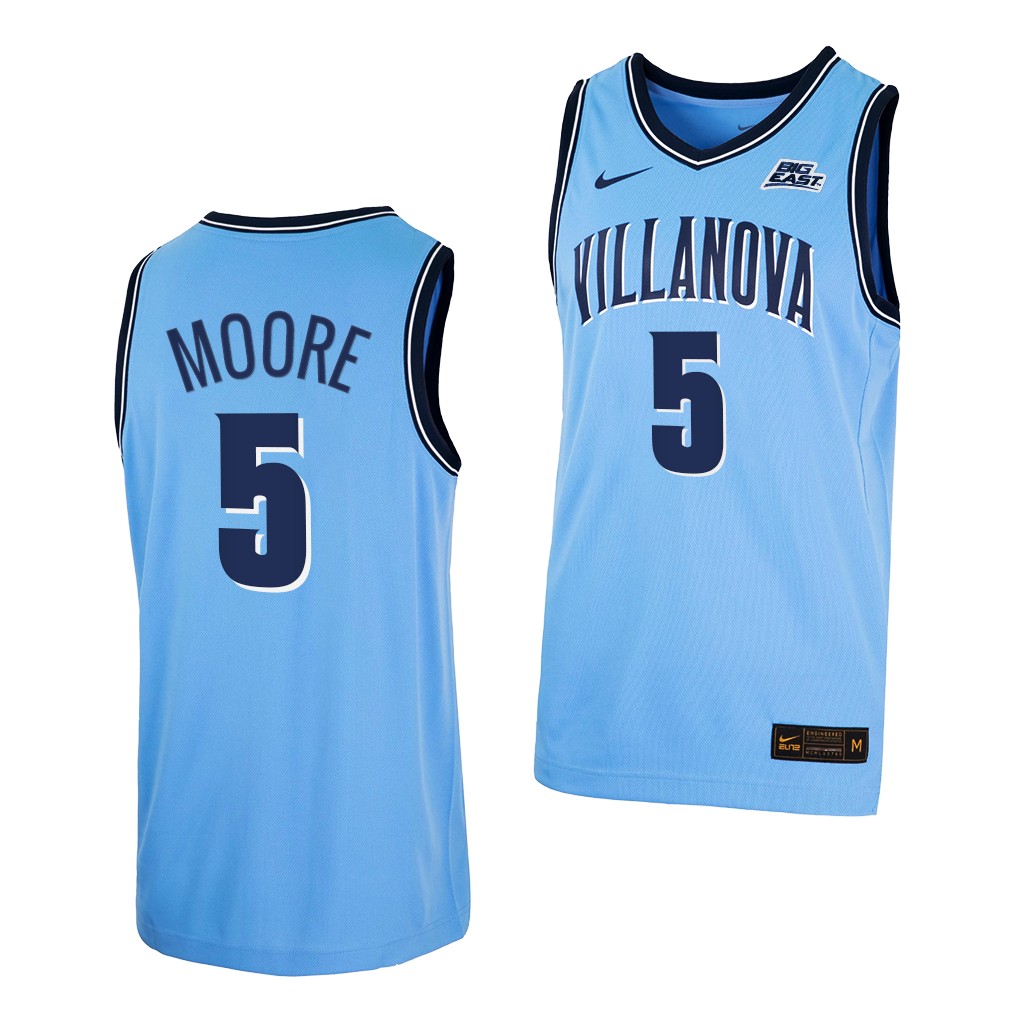 Villanova Wildcats Justin Moore Blue 2021-22 College Alternate Jersey