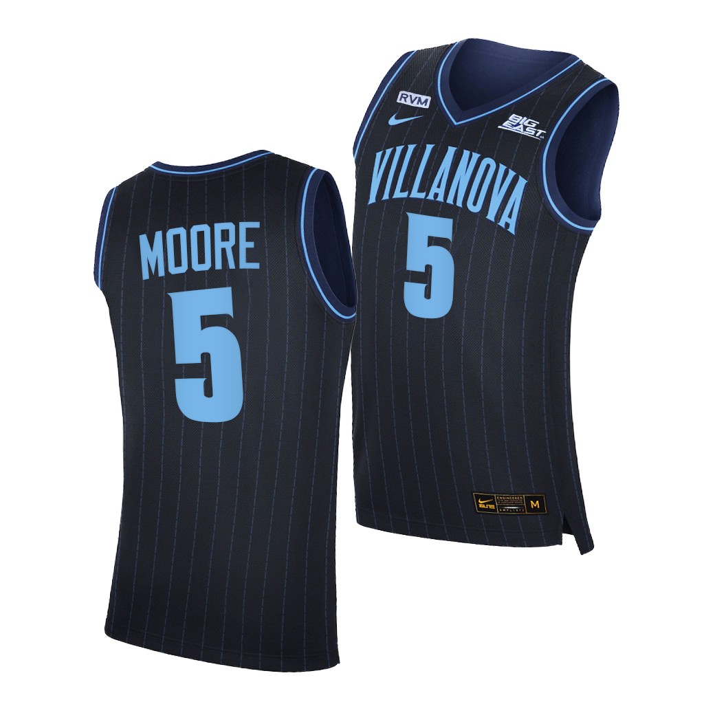 Villanova Wildcats Justin Moore Navy 2020-21 College Big East Jersey