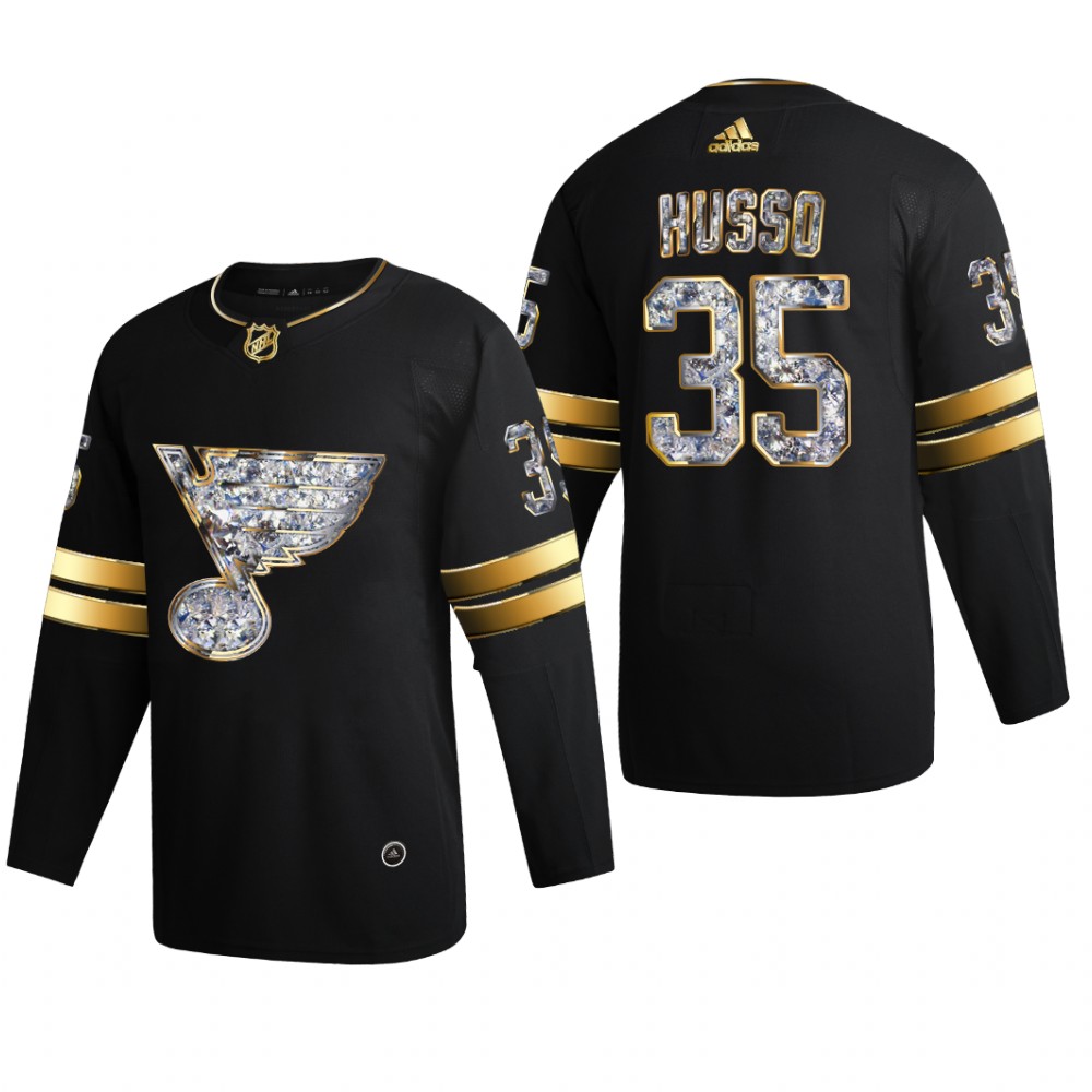Ville Husso St. Louis Blues 2022 Stanley Cup Playoffs Black Diamond Edition Jersey