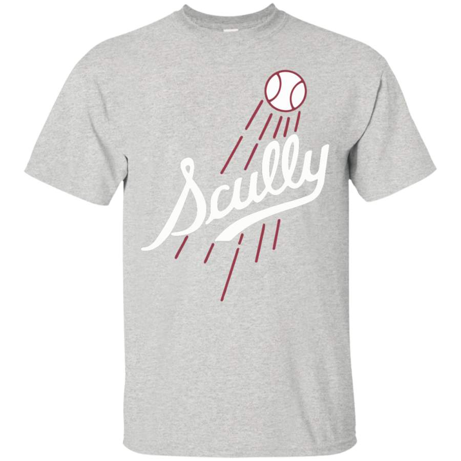 Vin Scully Baseball Logo T-Shirt – Scully in Los Angeles Dodgers logo style shirt