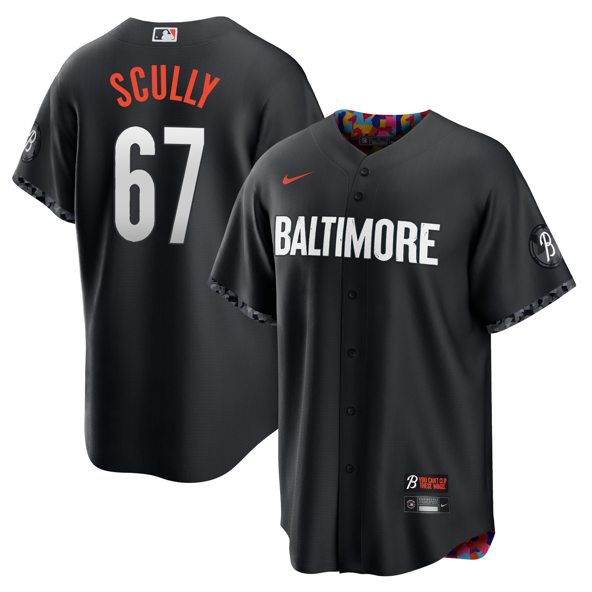Vin Scully Men's Baltimore Orioles 2023 City Connect Cool Base Jersey - All Stitched