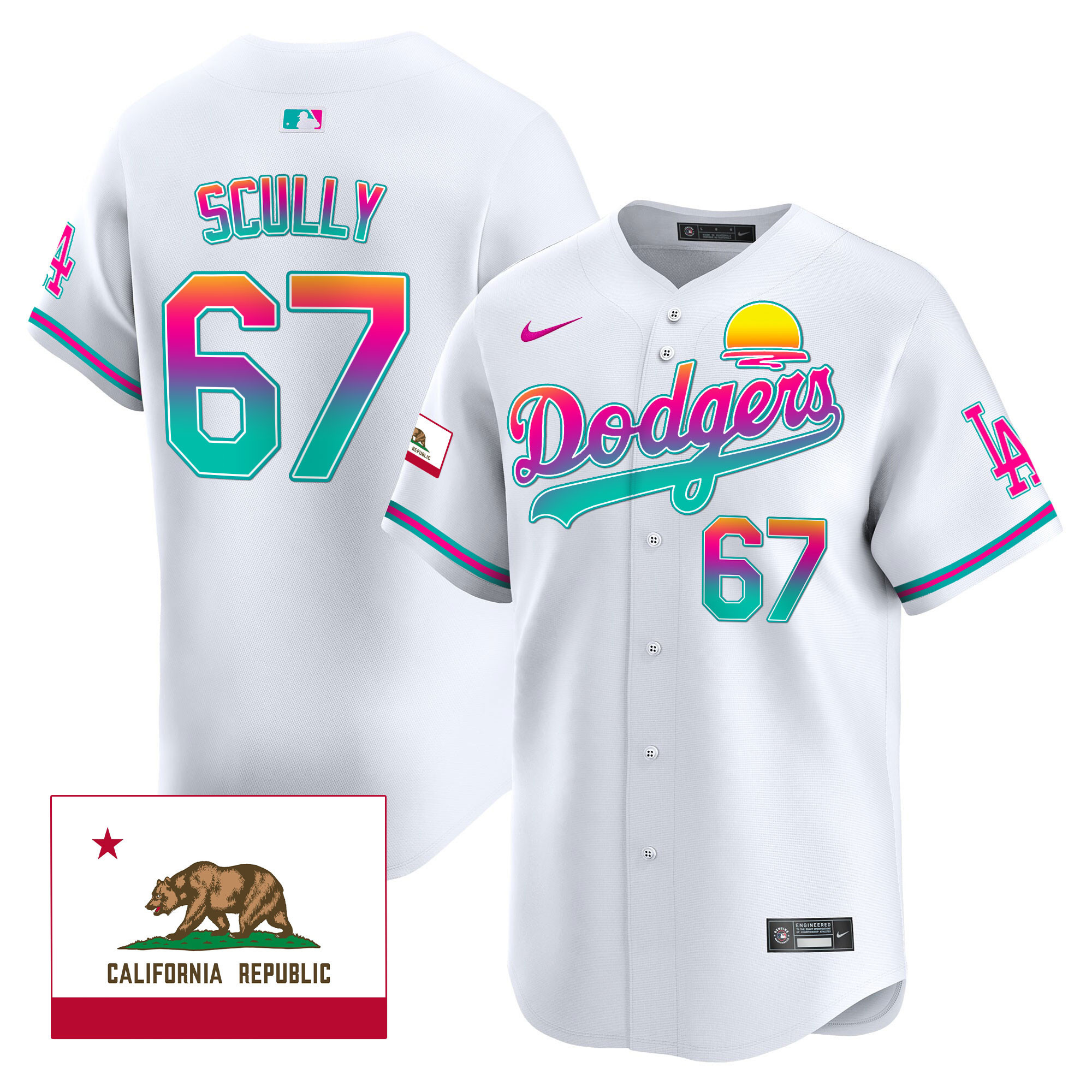 Vin Scully Men's Los Angeles Dodgers 2024 Los Angeles City Style Vapor Premier Limited White Jersey - All Stitched
