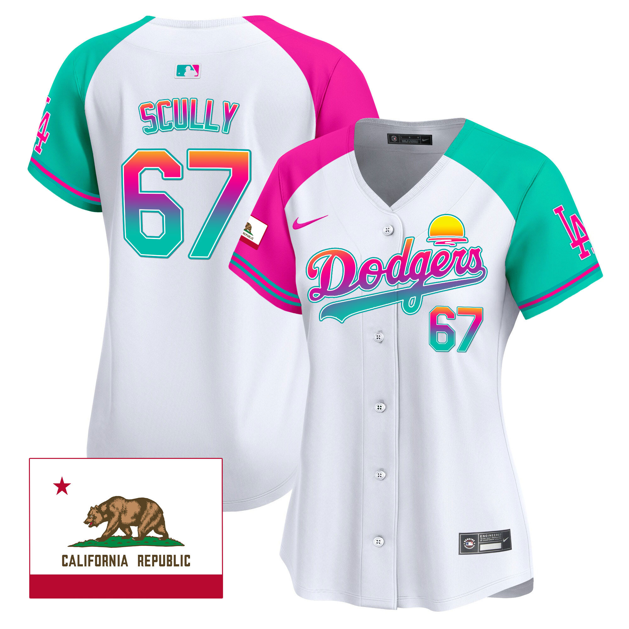 Vin Scully Women's Los Angeles Dodgers 2024 Los Angeles City Style Vapor Premier Limited Alternate Jersey - All Stitched
