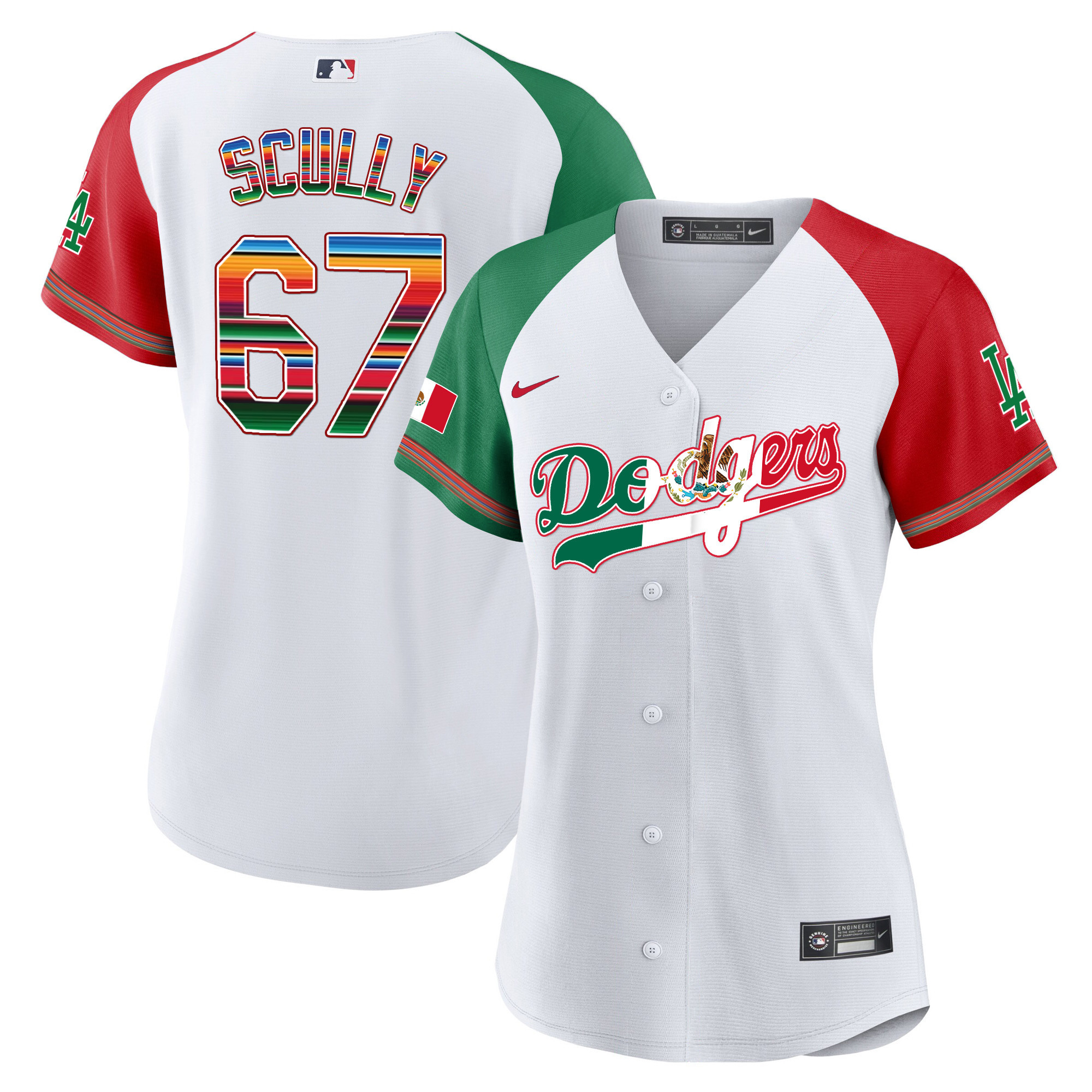 Vin Scully Women's Los Angeles Dodgers Mexico Baseball Limited V4 Alternate Jersey - All Stitched