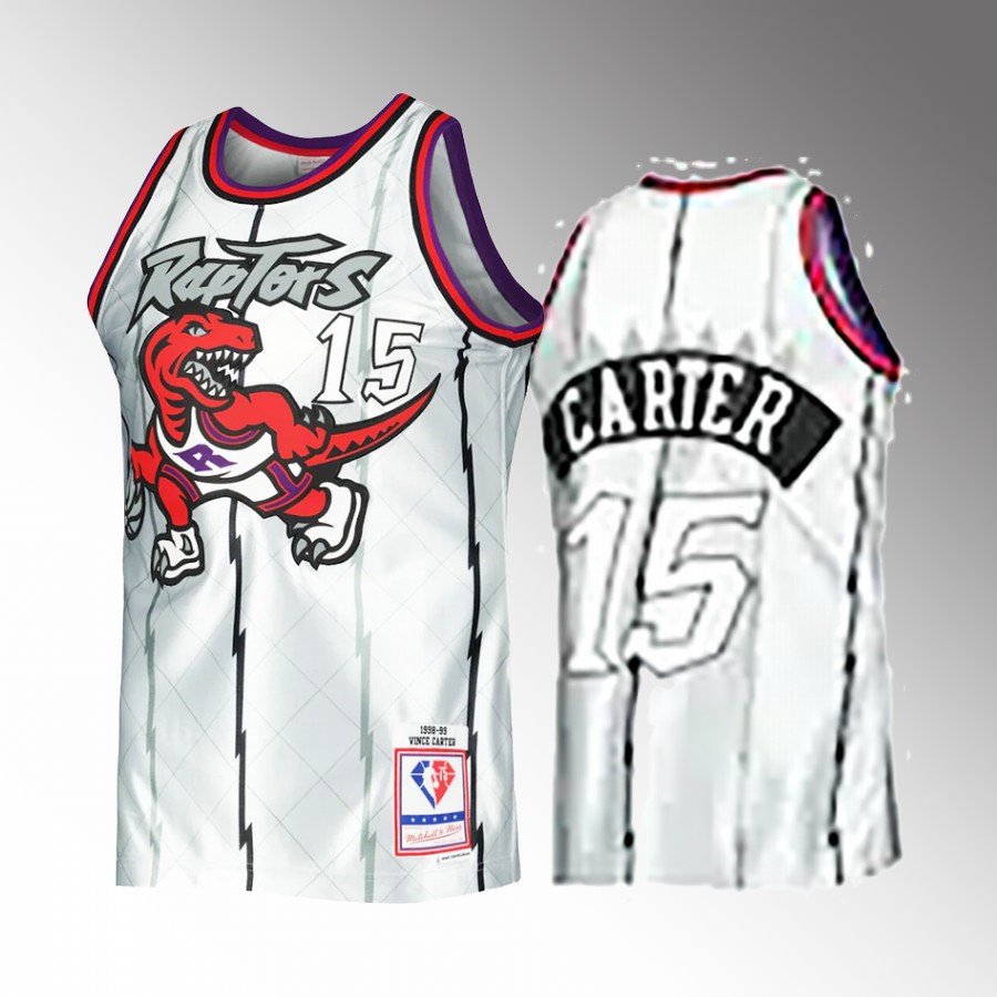 Vince Carter #15 Toronto Raptors 1998-99 Hardwood Classics Platinum 75th Anniversary Jersey