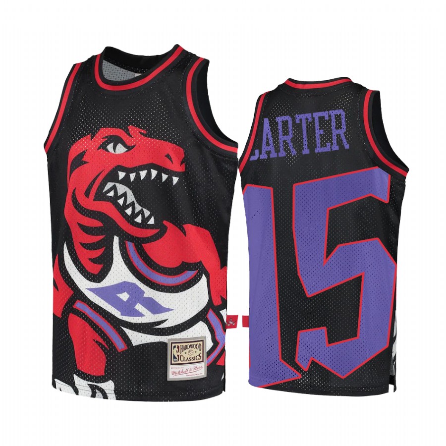 Vince Carter Toronto Raptors Hardwood Classics Black Big Face 2.0 Men's Jersey