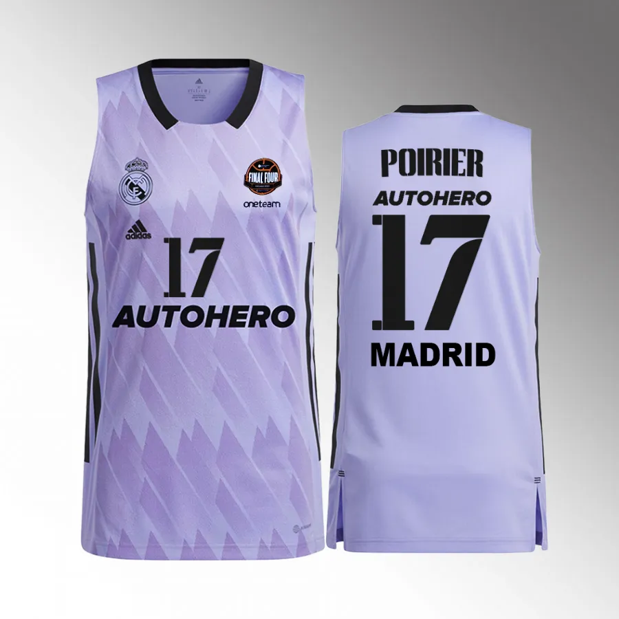 Vincent Poirier 11th Euroleague Champions Real Madrid #17 Purple Jersey Away Shirt