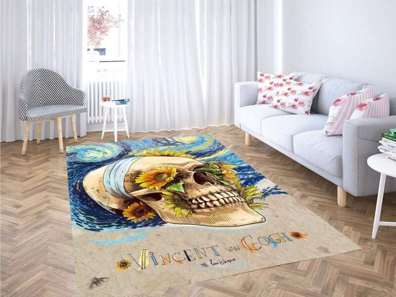 Vincent Van Gogh Skulls Carpet Rectangle Rug
