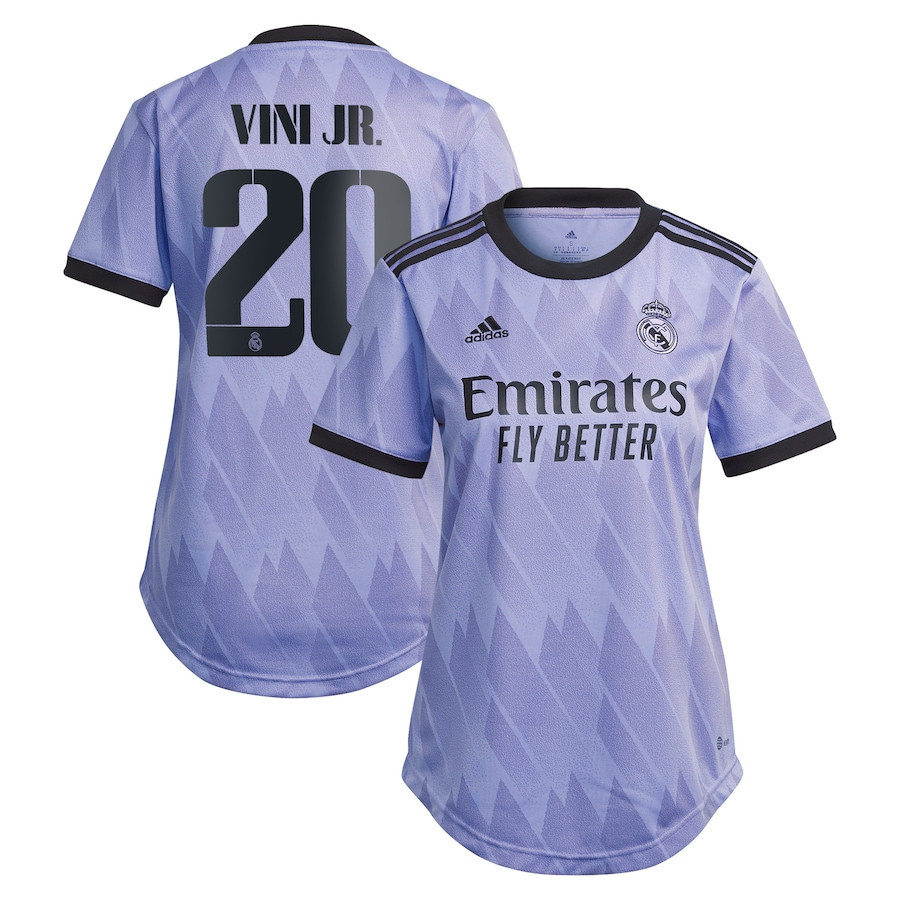 Vinicius Junior 20 Real Madrid Women 2022/23 Away Player Soccer Jersey – Purple