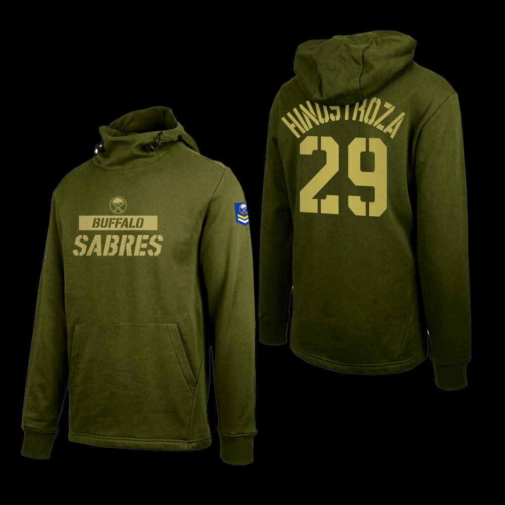 Vinnie Hinostroza Buffalo Sabres Thrive Olive Levelwear Hoodie #29