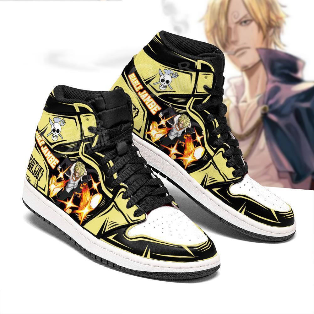 Vinsmoke Sanji JD1s Sneakers Diable Jambe Anime One Piece Shoes, Air Jordan Hightop