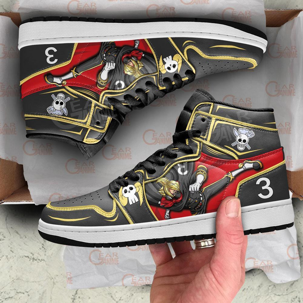 Vinsmoke Sanji Raid Suit JD1s Sneakers Anime One Piece Shoes, Air Jordan Hightop