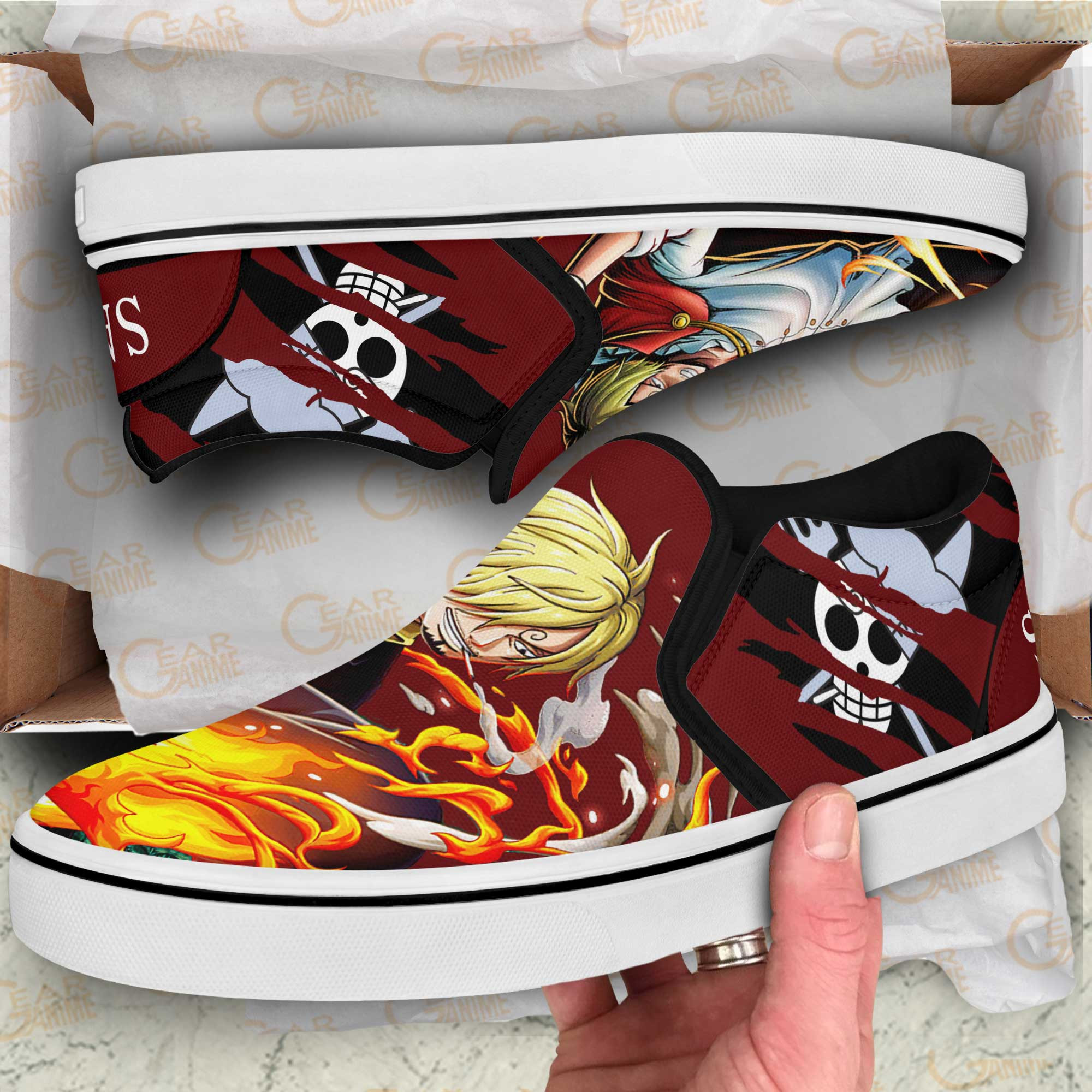Vinsmoke Sanji Slip-On Shoes Canvas One Piece Custom Anime Shoes