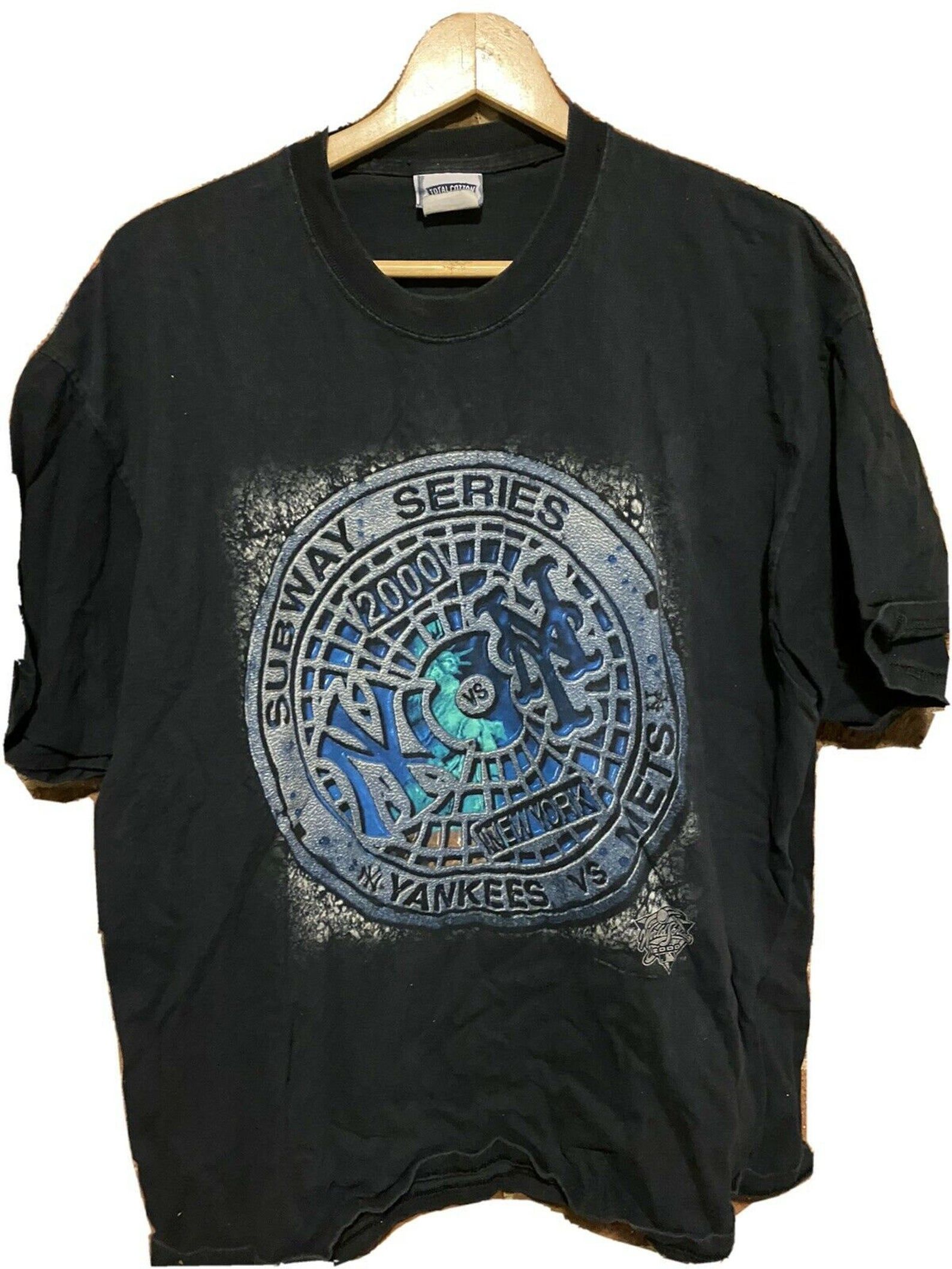 Vintage 90S New York Yankees Vs New York Mets Subway Series T-Shirt Adult