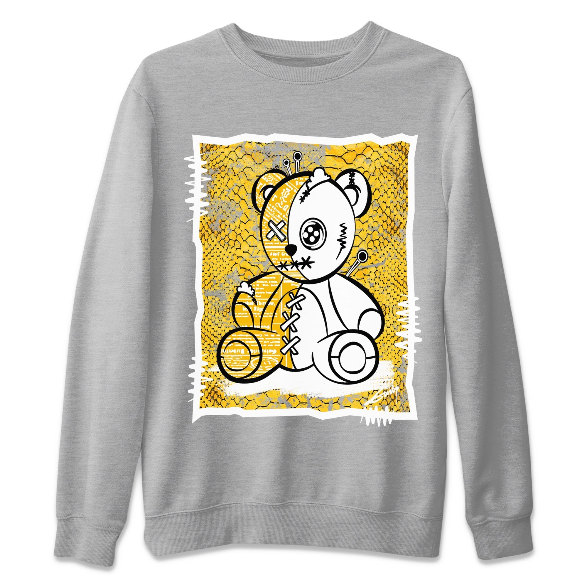 Vintage Bear Unisex Sweater – Air Jordan 11 Yellow Python, Sneakers Matching Sweater
