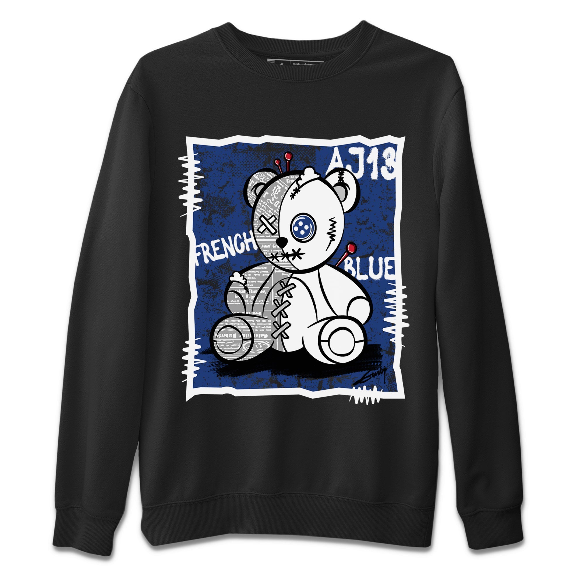 Vintage Bear Unisex Sweater – Air Jordan 13 French Blue, Sneakers Matching Sweater