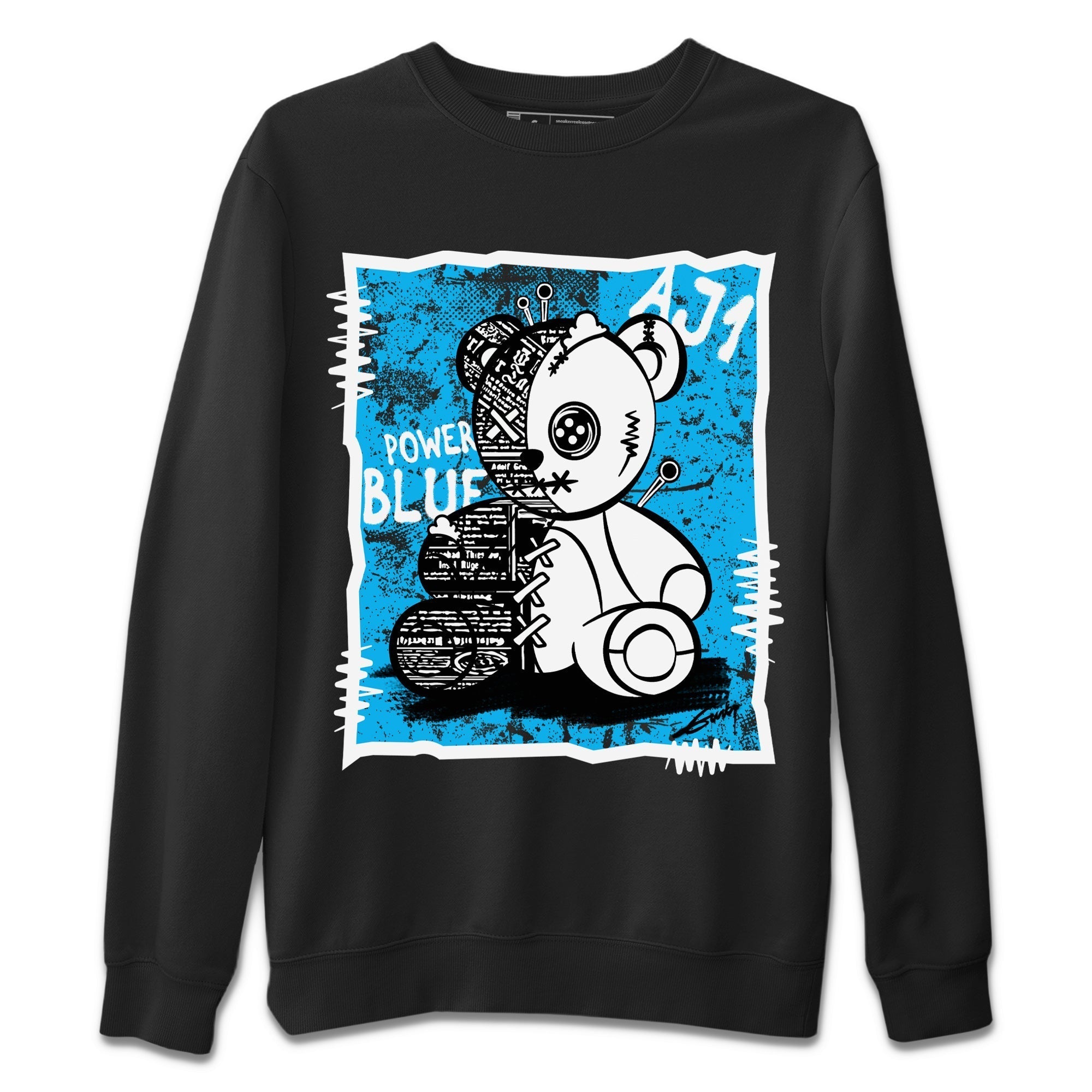 Vintage Bear Unisex Sweater – Air Jordan 1 Powder Blue, Sneakers Matching Sweater