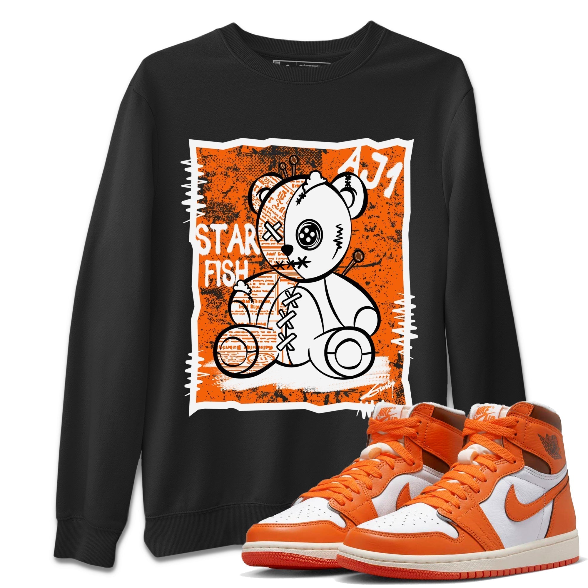 Vintage Bear Unisex Sweater – Air Jordan 1 Starfish, Sneakers Matching Sweater