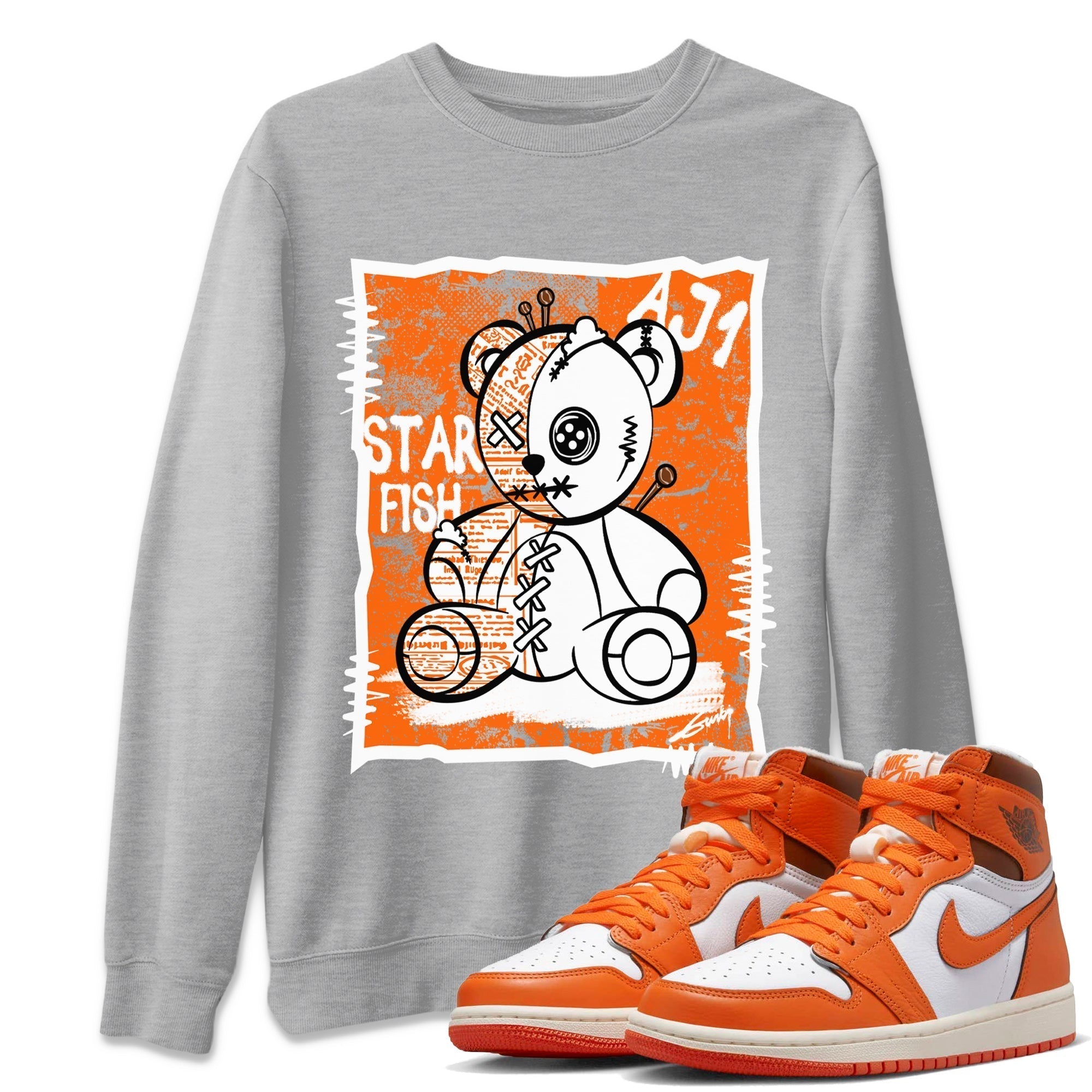 Vintage Bear Unisex Sweater – Air Jordan 1 Starfish, Sneakers Matching Sweater