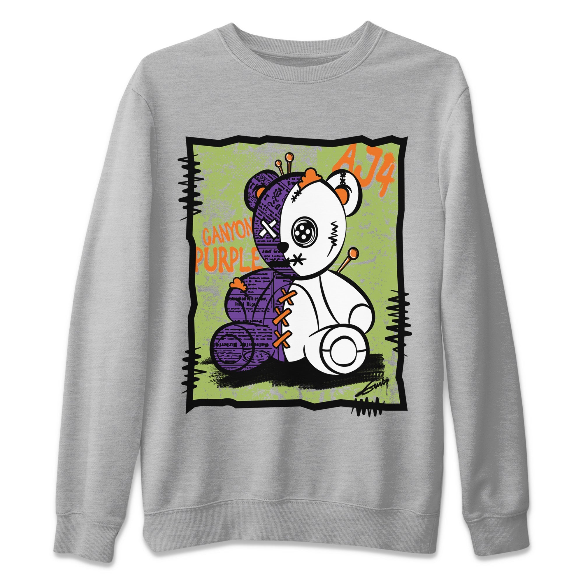 Vintage Bear Unisex Sweater – Air Jordan 4 Canyon Purple, Sneakers Matching Sweater