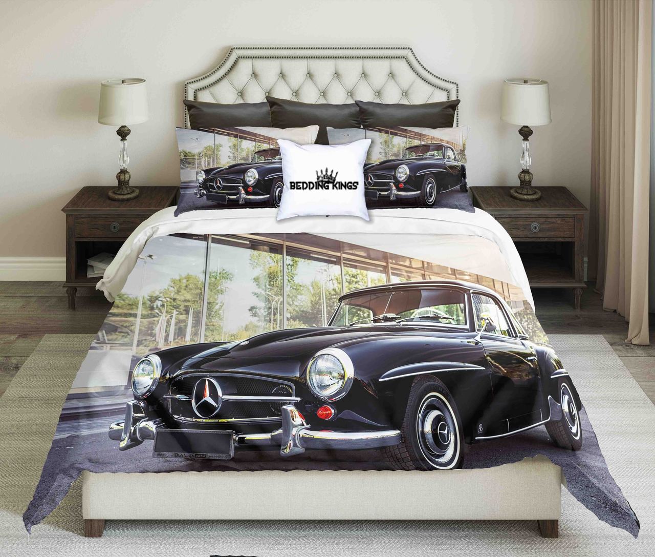 Vintage Black Mercedesbenz Kings 3D Customized Duvet Cover Bedding Set
