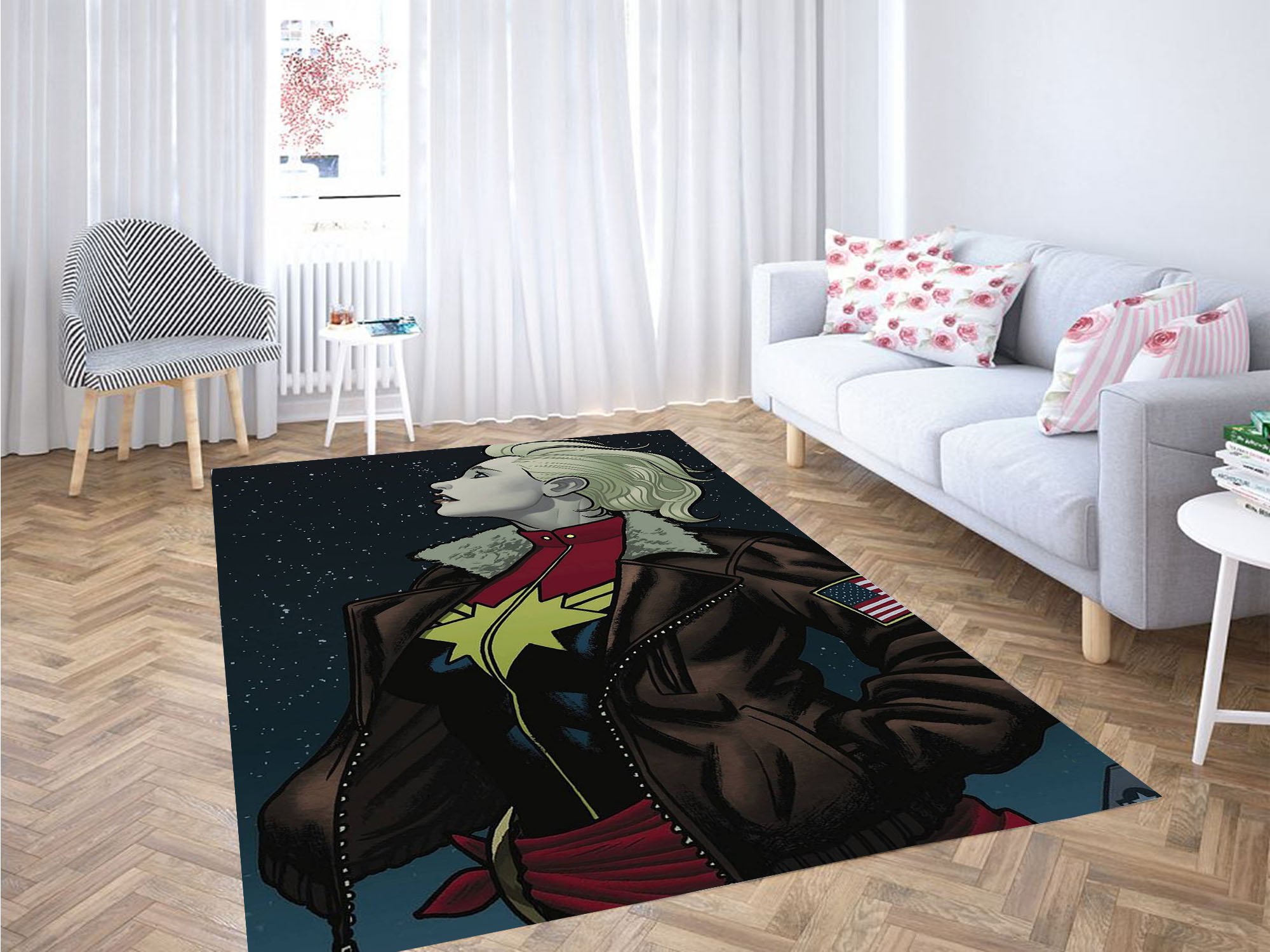 Vintage Captian Marvel Carpet Rectangle Rug