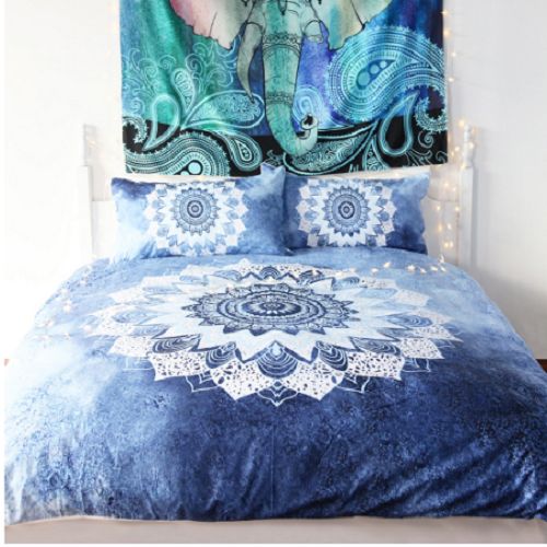 Vintage Cobalt Blue Mandala Duvet Cover Bedding Set